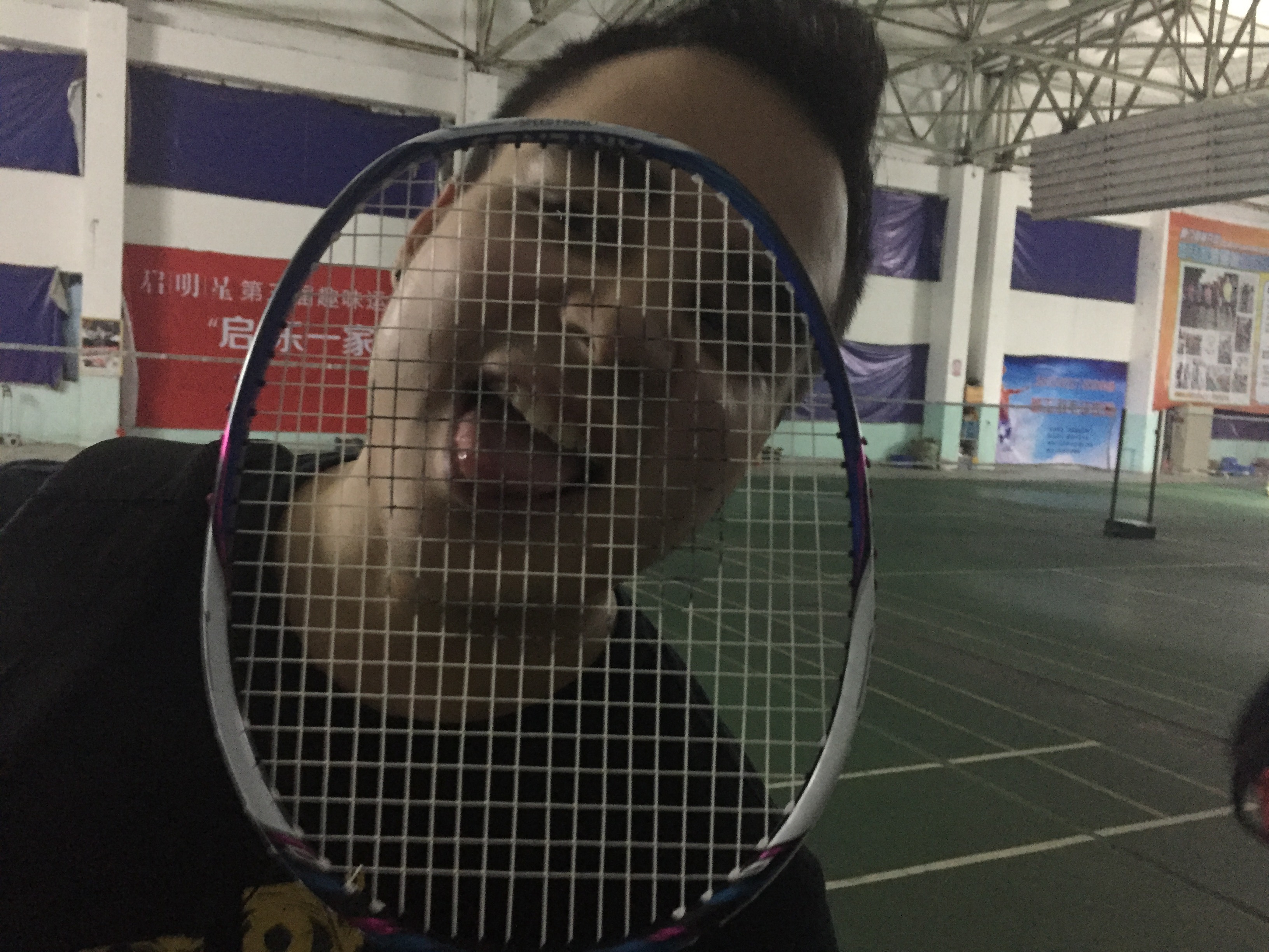 Ivan got a little tongue action with my racket, The perv. 