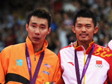 The London Olympics 2012. See how Lee Chong Wei (in orange) doesn't look super happy? That was his second Olympic gold medal loss to Lin Dan (in the white). 